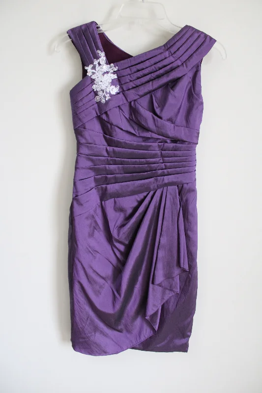 JJ's House Taffeta Purple Formal Dress | 2 Tunics Luxurious high-end