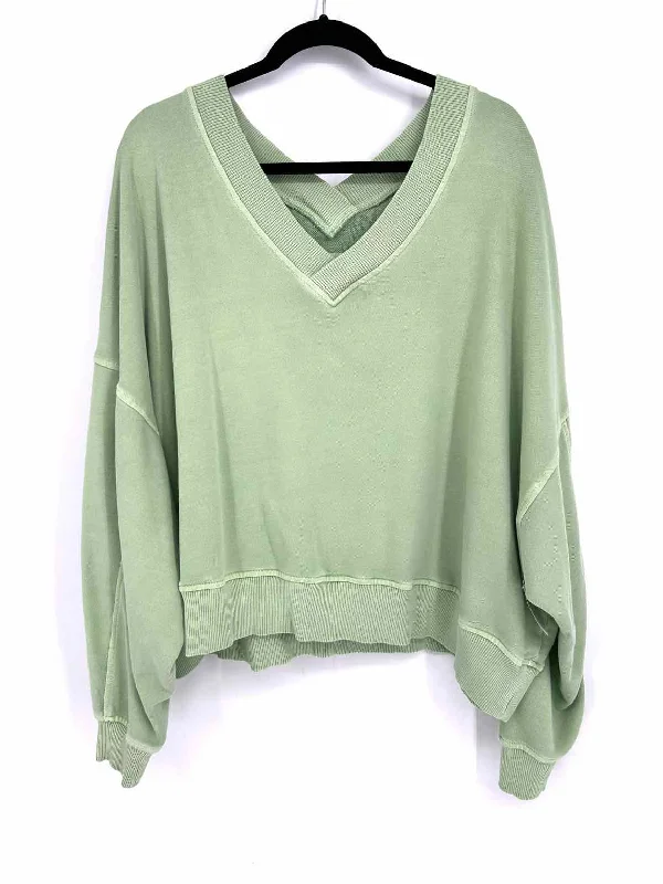 aerie Women's Green V-Neck Size XXL Sweater Bright Pastel Dark