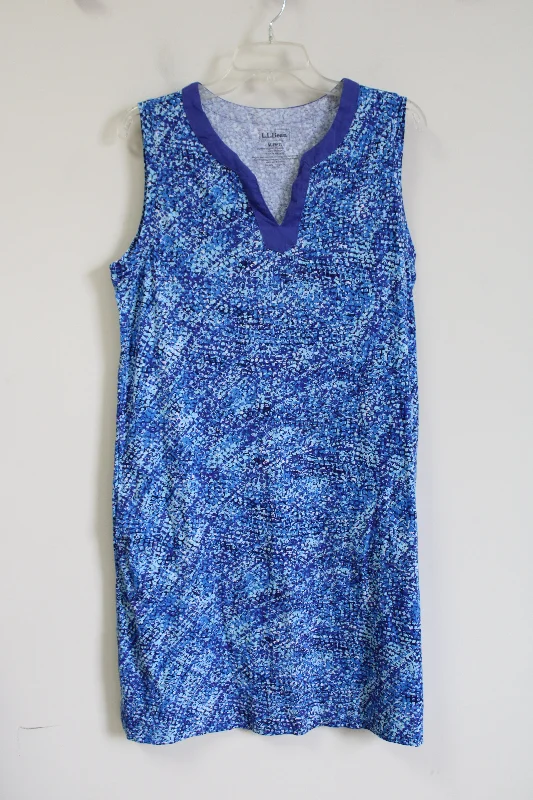 L.L. Bean Blue Patterned Cotton Dress | M Tunics Versatile all-occasion