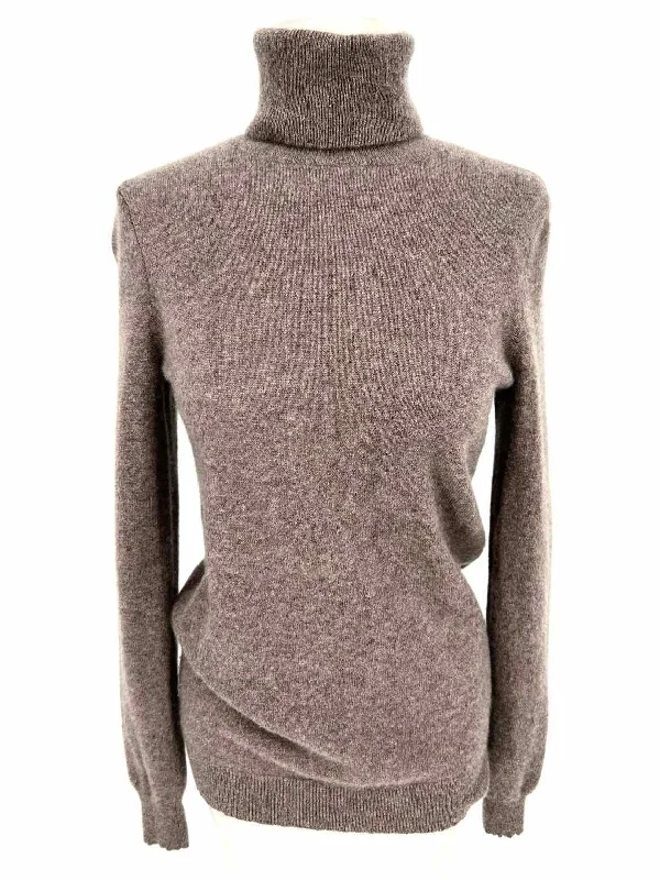 C by Bloomingdales Women's Brown Turtleneck Cashmere Size XS Sweater Thin Thick Dense