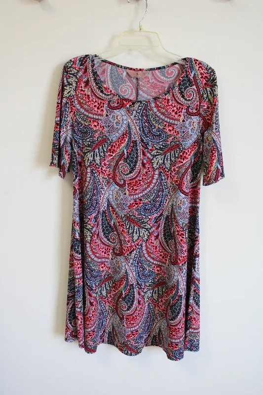 SJS Red Paisley Dress | L Tunics Sale discount
