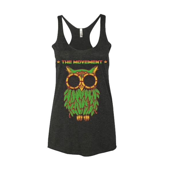Women's Rasta Owl Tank (Heather Black) casual tank top
