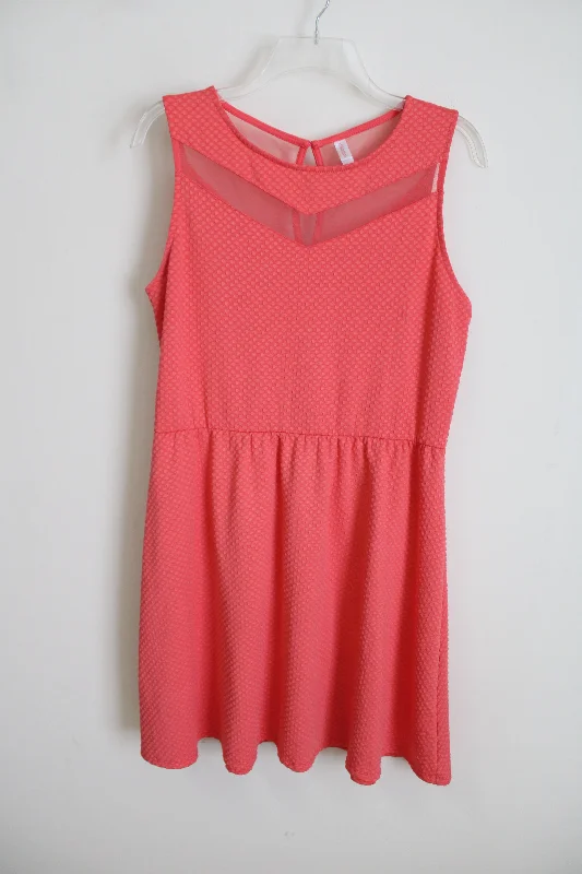 Xhilaration Pink Coral Dress | L Crew Neckline Casual
