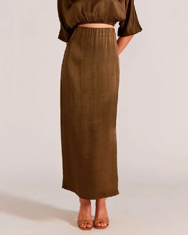 Koa Midi Skirt pleated skirt texture