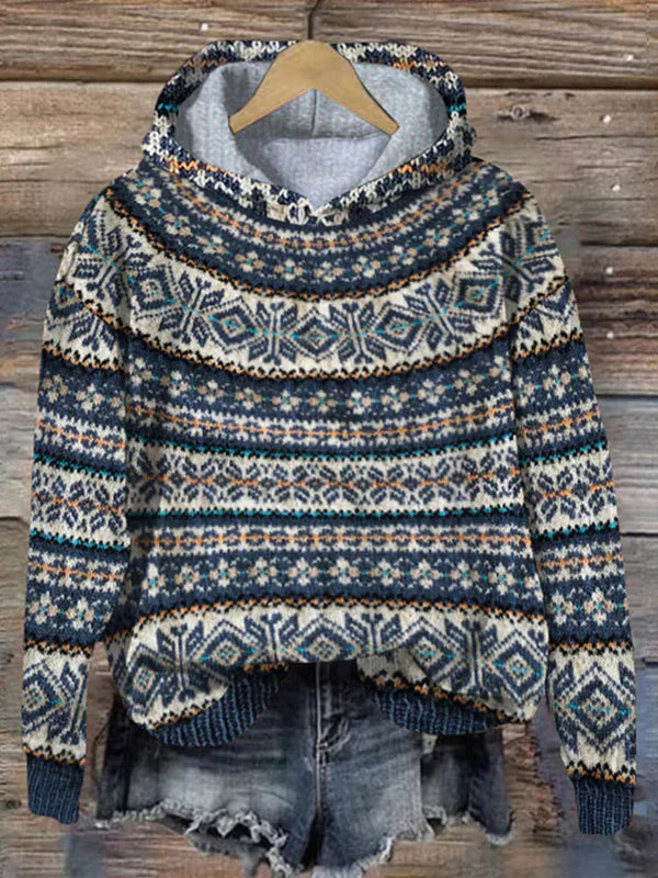 Lara® | Sweater with hood in knitted style Fitted Loose Oversized