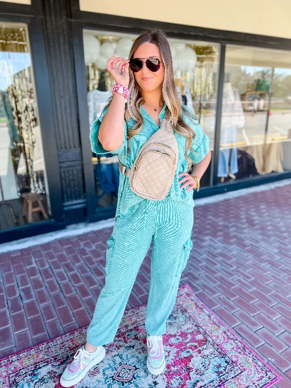 Thermal Jogger Pants-Jade Cream Fashionable Jogger Pants