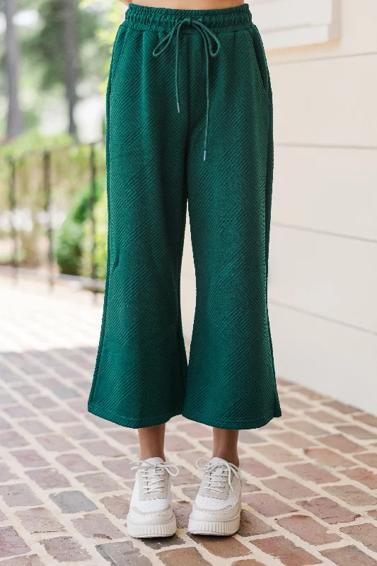 Make Your Day Emerald Green Textured Pants Elegant Dress Pants