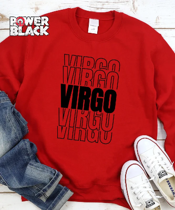 Stacked Virgo Zodiac Sweatshirt Hoodie with Crew Neck Simple Timeless