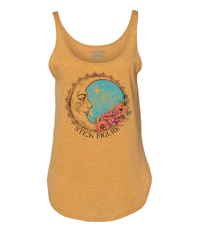 Women's Cosmos Flowy Tank (Mustard) striped tank top