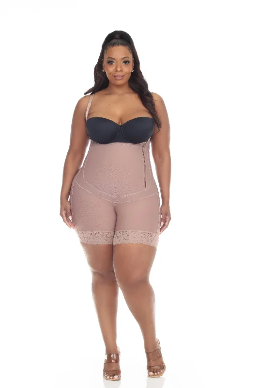 Faja Tummy Bodysuit with Butt-lift Elegant Bodysuit with Floral Embroidery