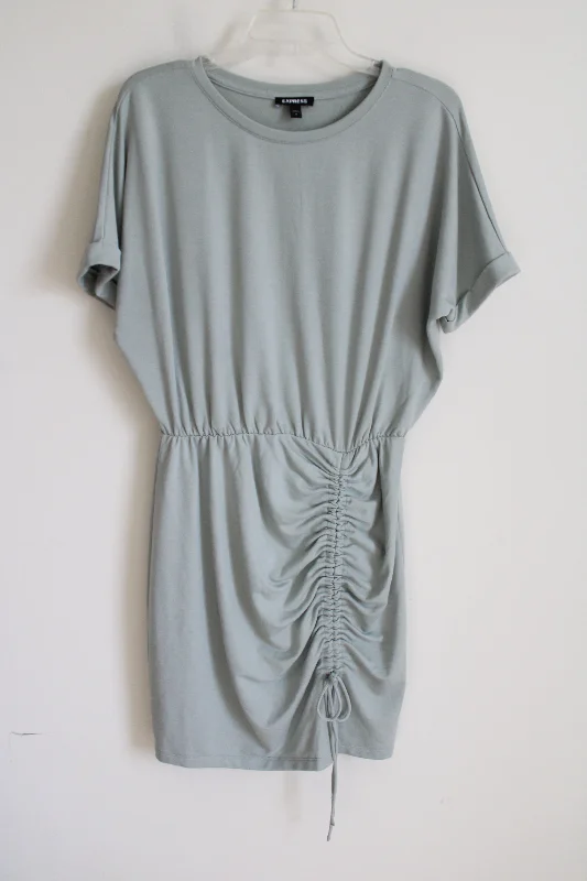 Express Blue Green Cinch Side Dress | M Tunics Corduroy durable