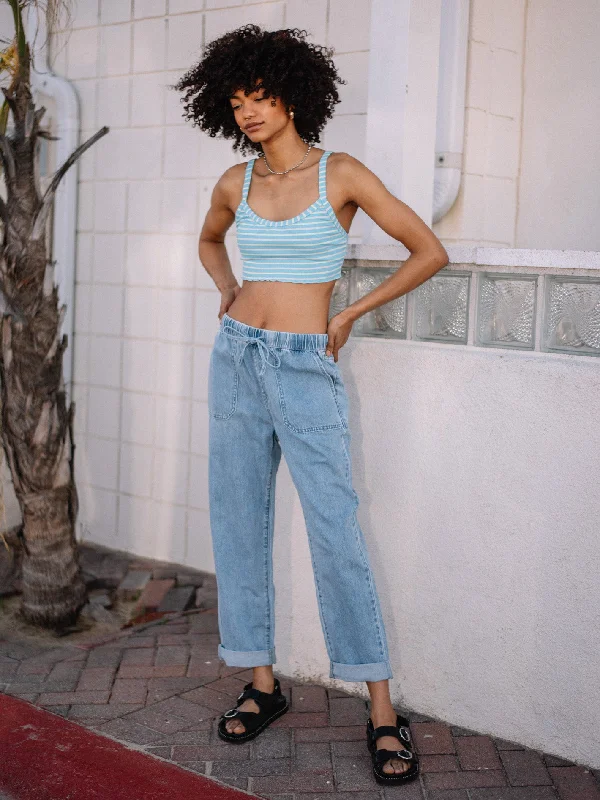 Sunday Strut Pant - Pale Blue Chic Capri Pants