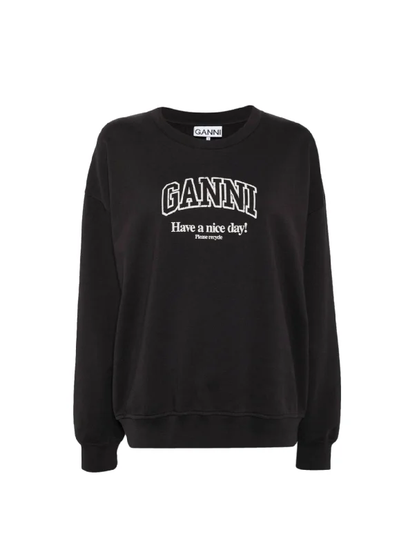 Ganni Isoli Phantom Oversized Sweatshirt Hoodie with Magnetic Closure Innovative Modern