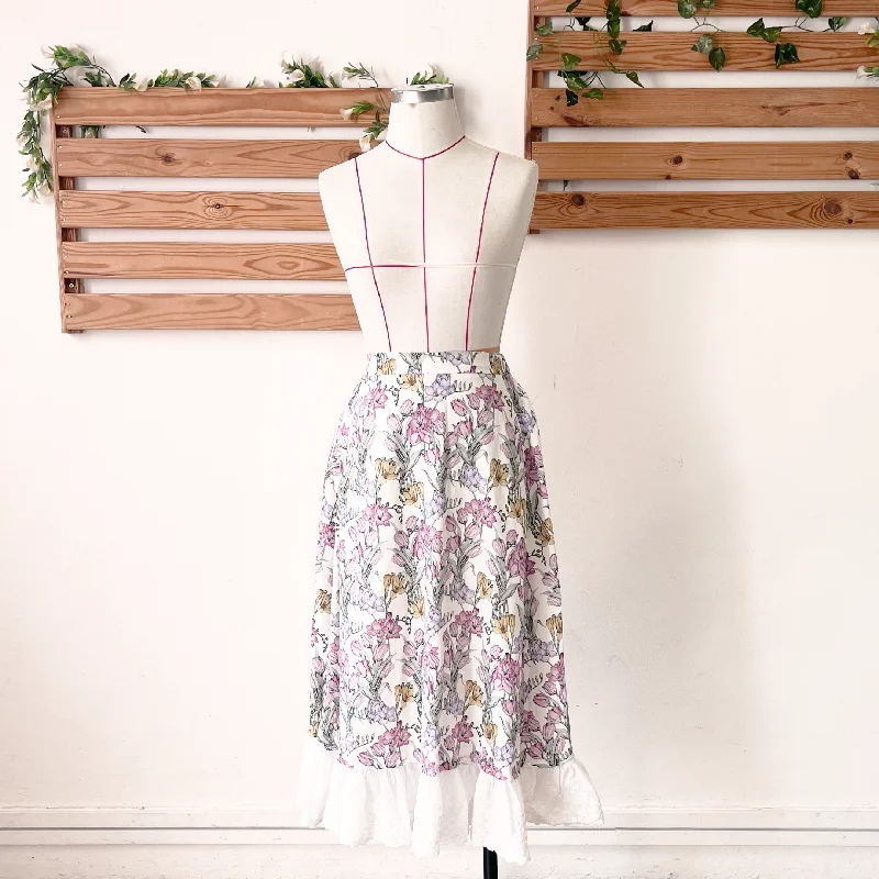 Swing Skirt with Elastic Back silk skirt lustrous