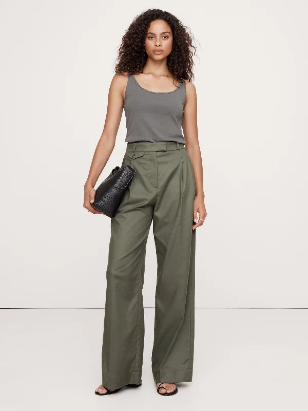 Carmel Pleated Wide-Leg Pant Relaxed Lounge Trousers