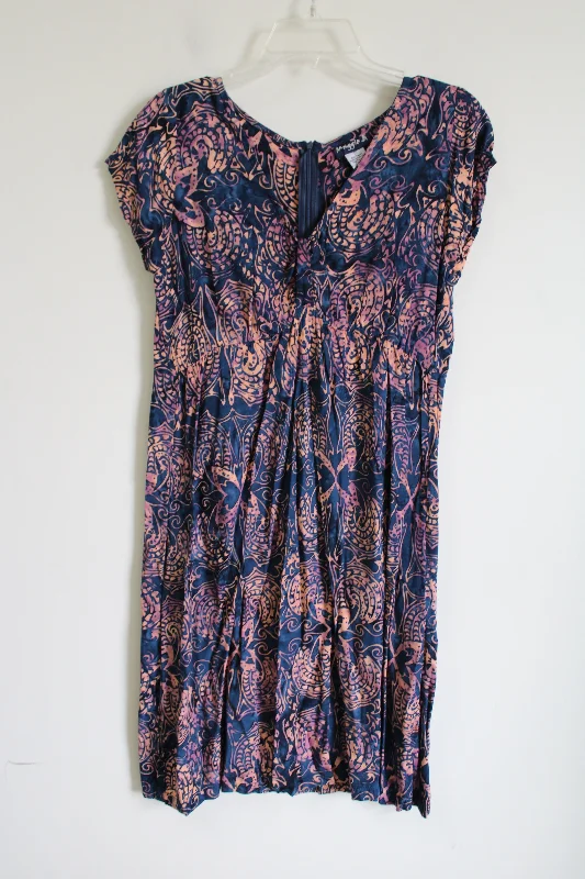 Maggie B. Blue Pink Paisley Dress | S Tunics Versatile functional