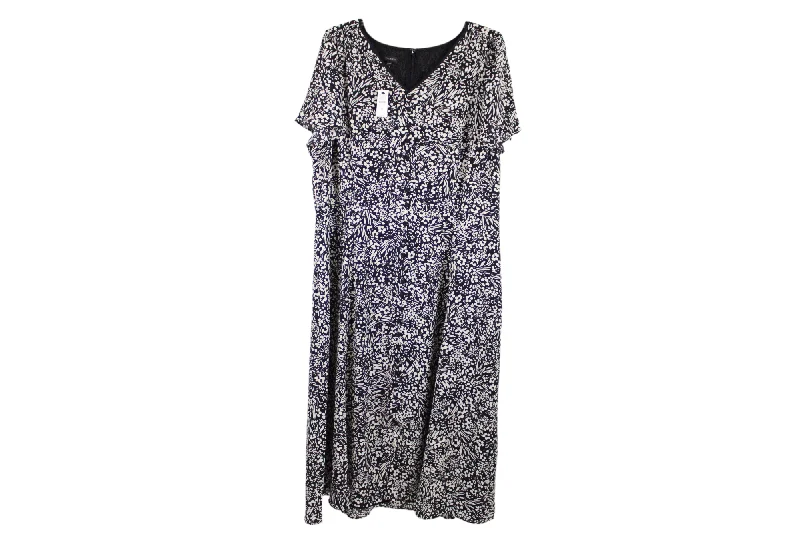 NEW Talbots Black Chiffon Floral Button Down Dress | 18 Tunics Plaid country