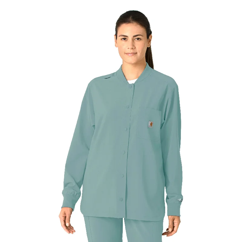 Carhartt Force Cross-Flex Women's Shirt Jacket - Summer Blue Jersey Jacket Tulle Jacket Batik Jacket