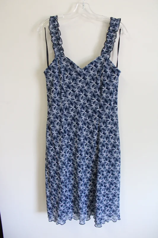 Connected Apparel Blue Chiffon Dress | 12 Tunics Long Elegant