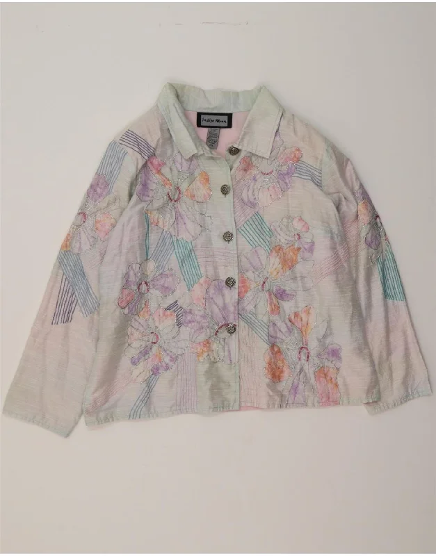 INDIGO MOON Womens 5 Button Blazer Jacket UK 18 XL Multicoloured Floral Striped Jacket Polka Dot Jacket Floral Jacket