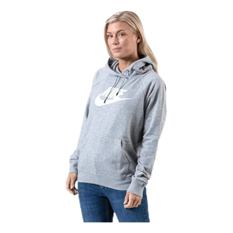 Nike Women's Essential Grey Heather Hoodie Medium Hoodie with Lace Feminine Delicate