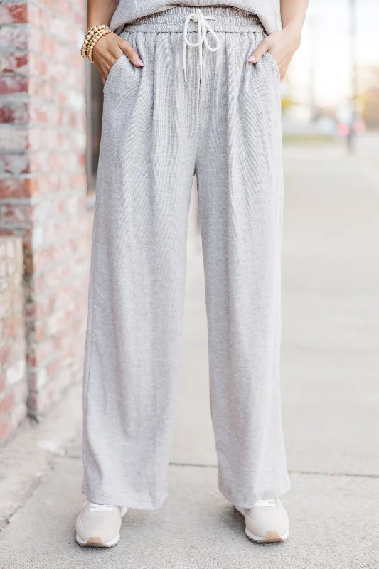 Carry On Taupe Knit Pants Wide-Legged Palazzos