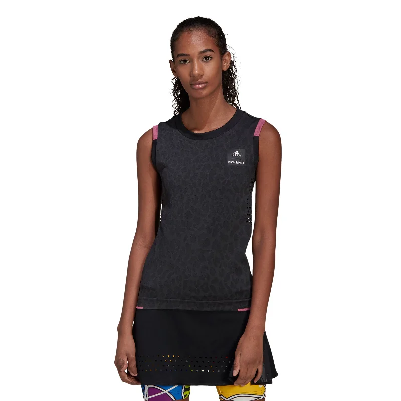 Adidas Premium PrimeKnit Black Womens Tennis Tank Top high neck tank