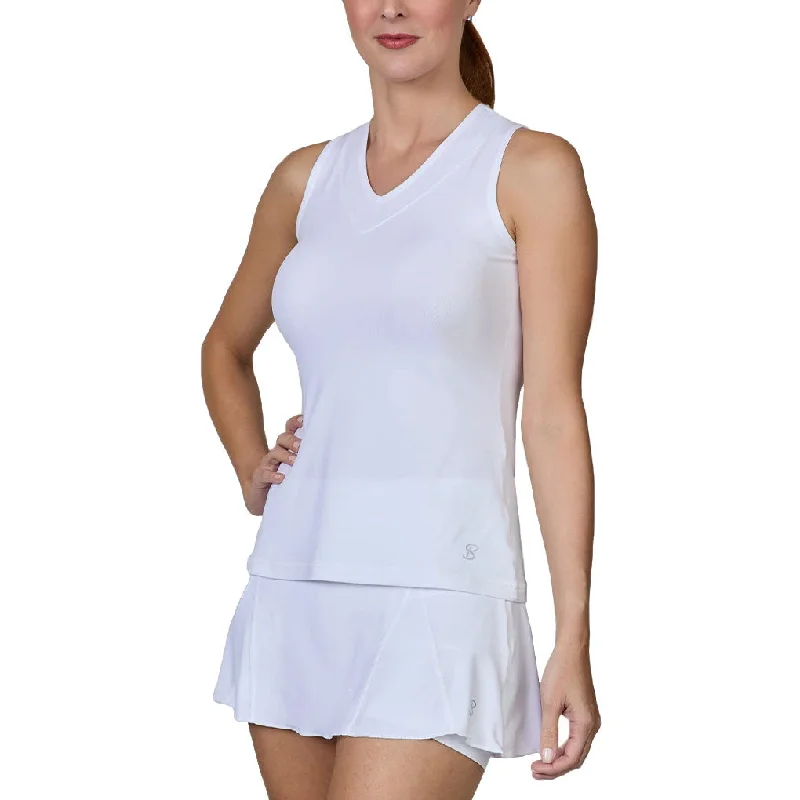 Sofibella Center Line Fullback White Womens Tennis Tank Top layering tank top
