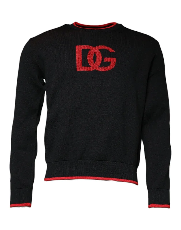 Black Dg Logo Crew Neck Sweatshirt Sweater Bright Pastel Dark