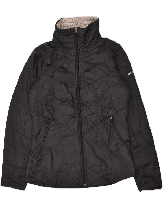 COLUMBIA Womens Omni-Heat Windbreaker Jacket UK 12 Medium Black Polyester Fleece Jacket Down Jacket Parka