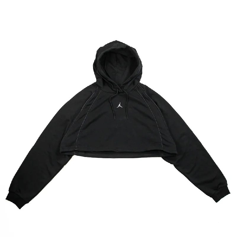WMNS Jordan Sport Crop Hoodie (Black/Stealth) Hoodie with Fur Luxurious Winter