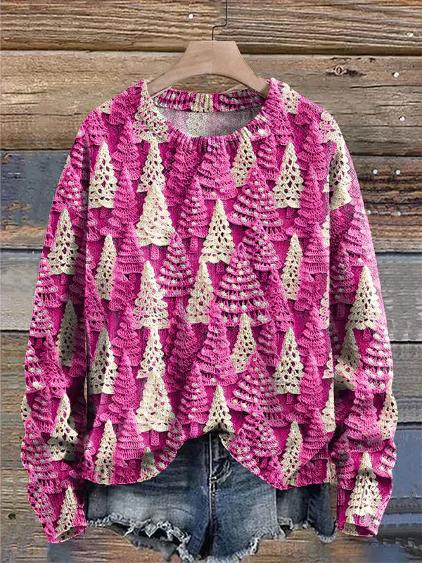 Nina® | Sweater with Christmas tree print Knit Fabric Woven Fabric Fleece Fabric