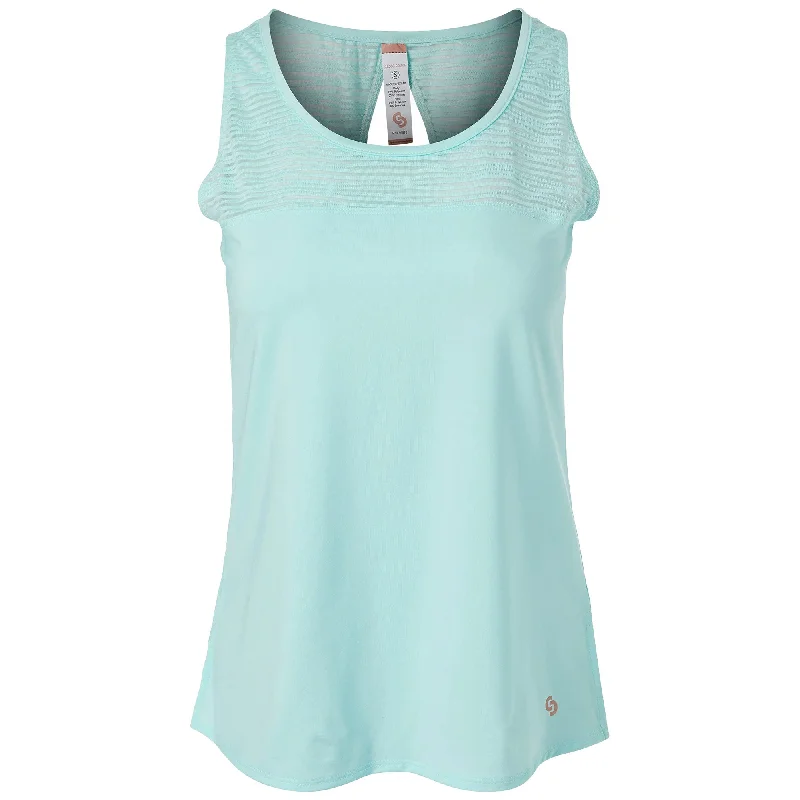 Cross Court Blue Abyss Crystal Waters Womens Racerback Tennis Tank Top fitted tank top