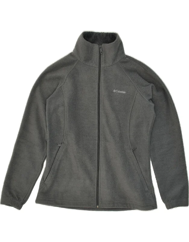COLUMBIA Womens Fleece Jacket UK 14 Medium Grey Polyester Mesh Jacket Canvas Jacket Denim Jacket