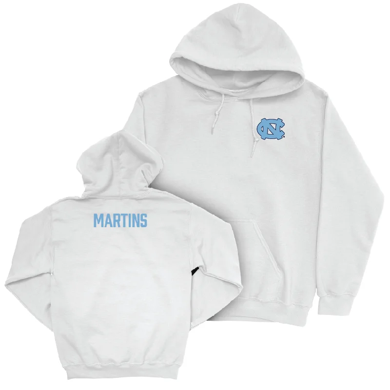 UNC Women's Track & Field White Logo Hoodie - Delea Martins Hoodie Dress Longline Feminine