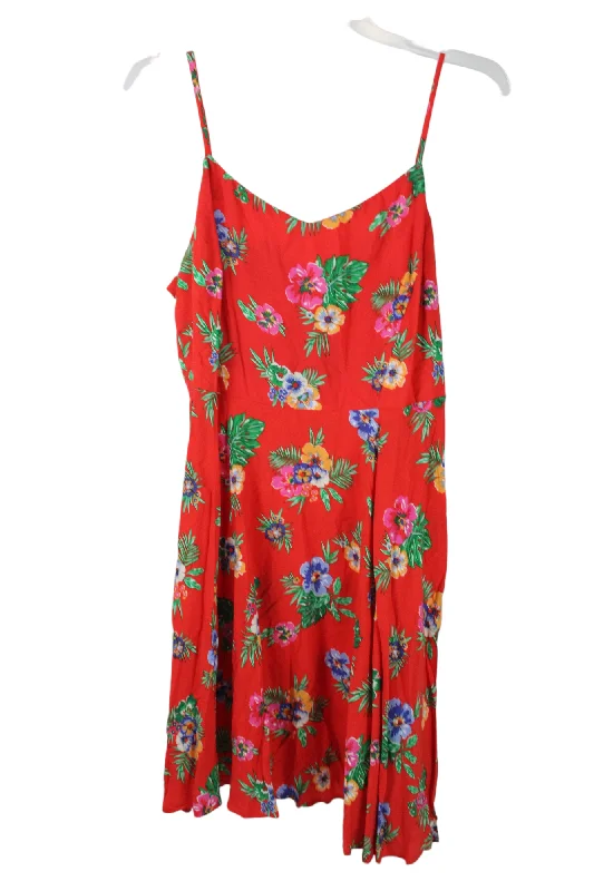 Old Navy Red Tropical Dress | L Tunics Luxurious high-end