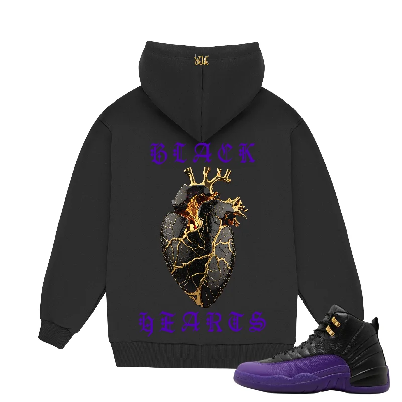 November reine (Purple  “black heart hoodie) Hoodie with Pastel Soft Subtle