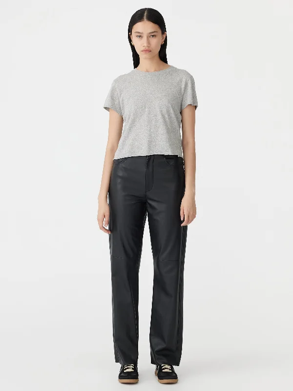 High Rise Leather Pant Chic Slim Fit Pants