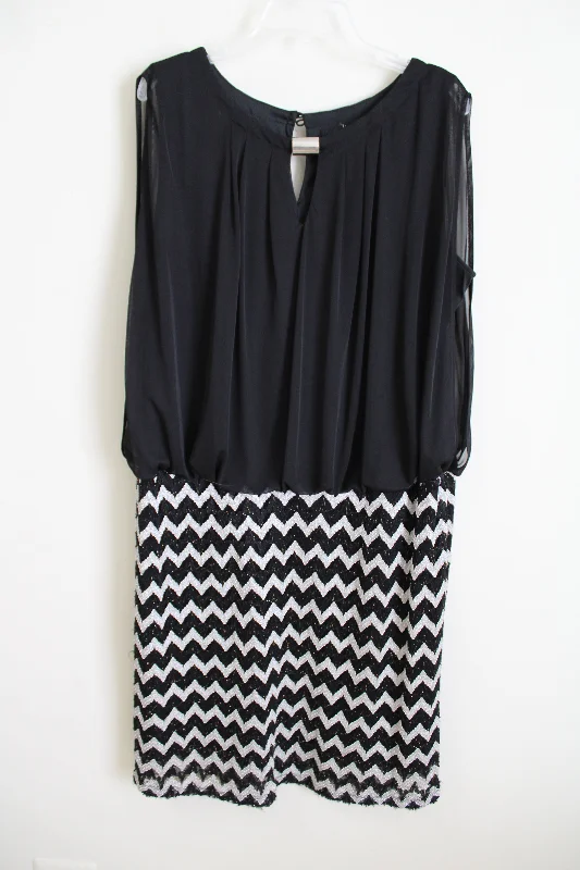 Perceptions Black Chiffon Top Dress | 20 Cowl Neckline Elegant