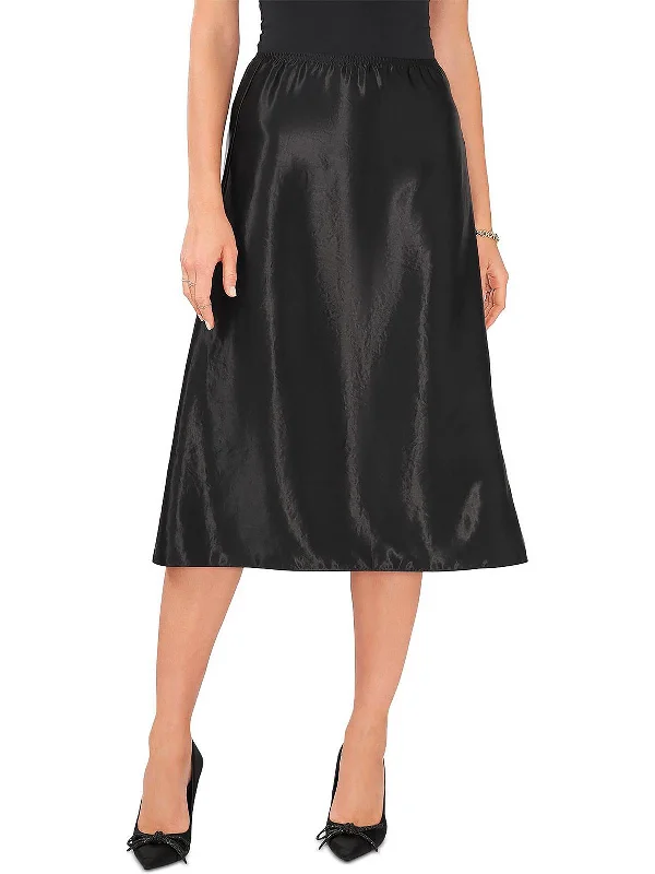 Womens Satin A-Line Midi Skirt denim skirt stylish