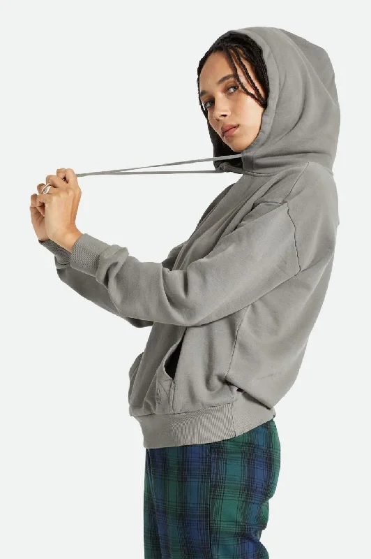 Cross Loop French Terry Hoodie - Washed Black Hoodie with Distressed Vintage Worn