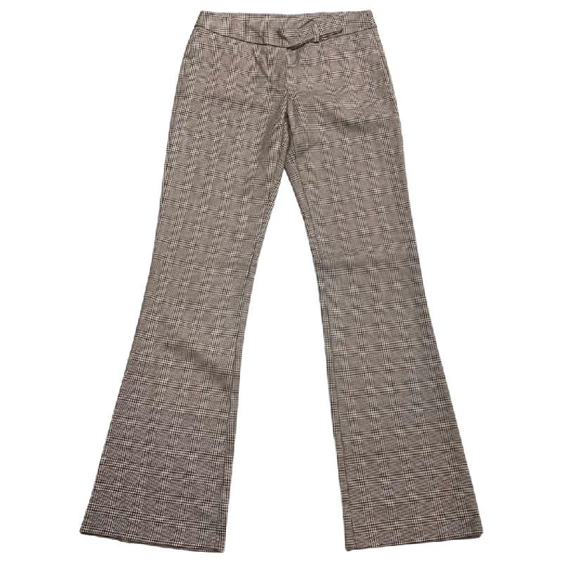 Vintage Y2K Plaid Low Rise Flair Pants (27x32) Elegant Wool Trousers