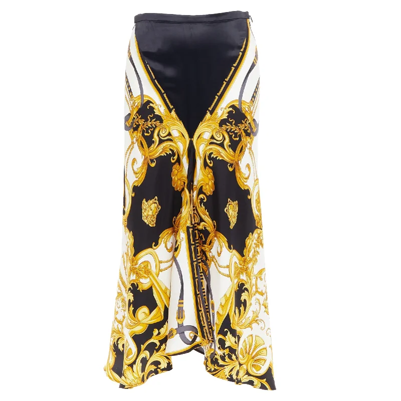 Versace Rodeo Barocco Silk Viscose Bias Cut Skirt tulle skirt dreamy