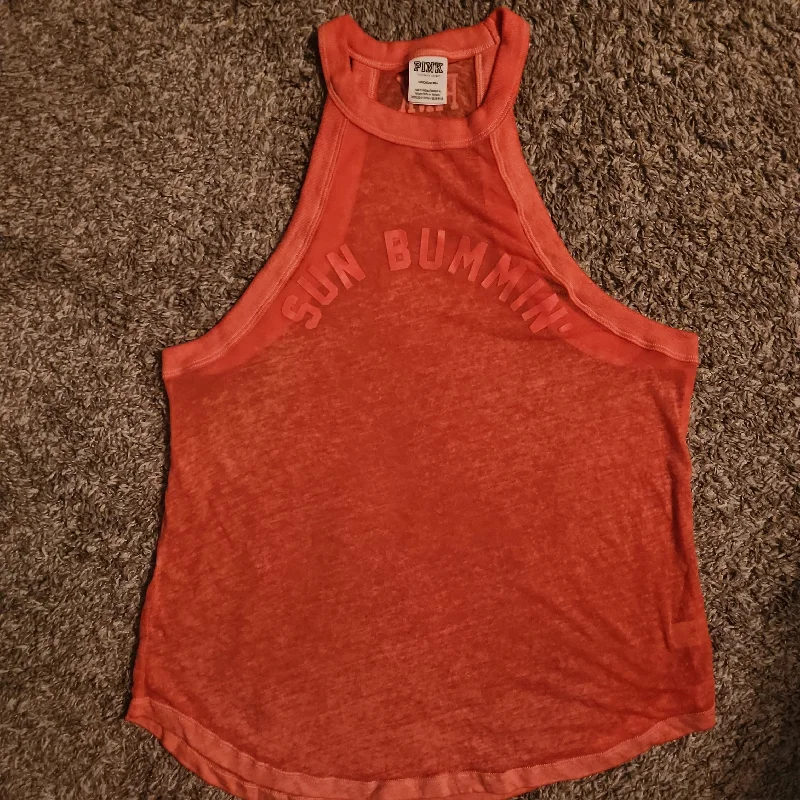 Small Sheer PINK tank cherry red tank
