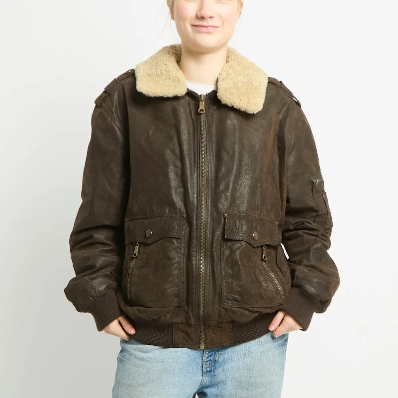 Aviator Jacket With Arm Pocket - XL Denim Jacket Leather Jacket Suede Jacket