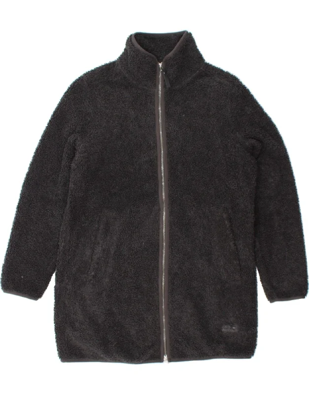 JACK WOLFSKIN Womens Fleece Jacket UK 10/12 Medium Grey Polyester Zippered Jacket Buttoned Jacket Snapped Jacket