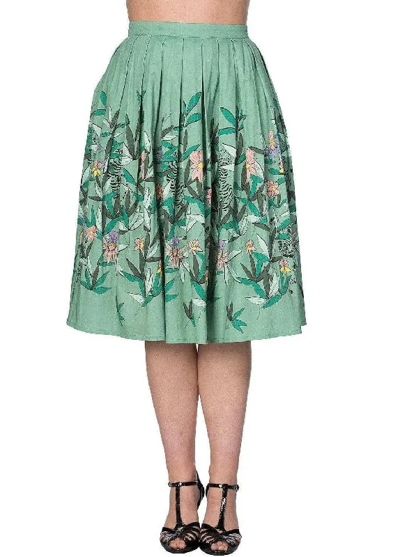 ORIENTAL TIGER FLARE SKIRT chiffon skirt airy