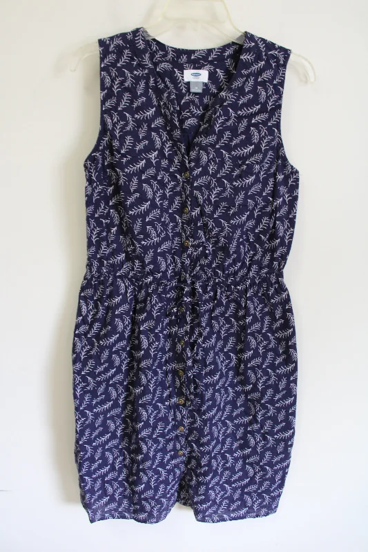 Old Navy Blue Linen Blend Pattern Dress | M Tunics Summer linen