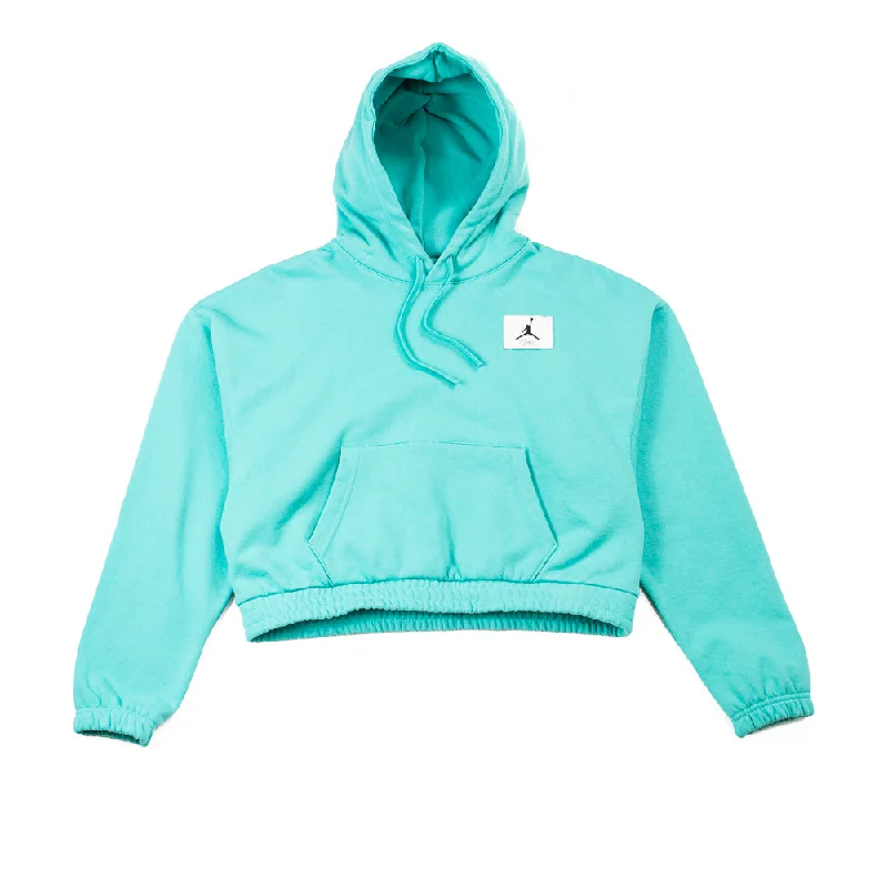 WMNS Jordan Essentials Fleece Hoodie (Washed Teal) Hoodie with Stripes Bold Sporty
