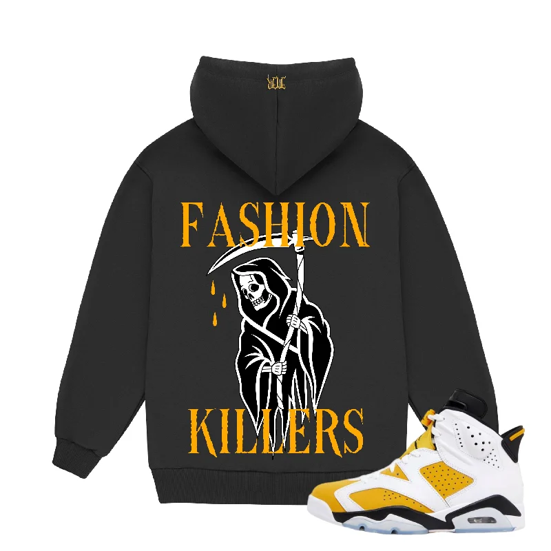 November reine (black/Mustard “fashion hoodie) Hoodie with Frayed Bohemian Relaxed